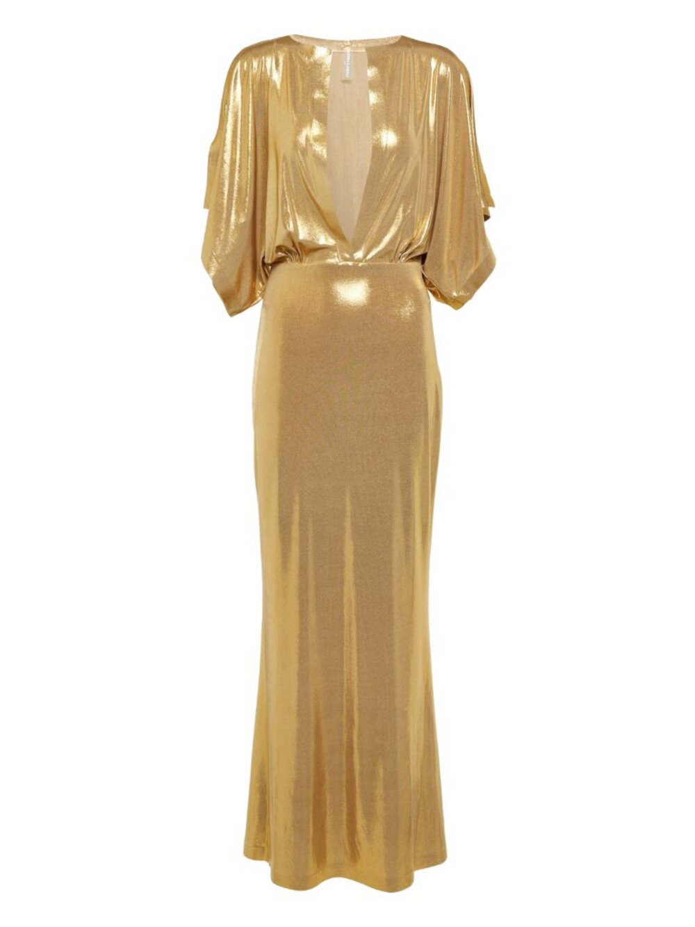 Norma Kamali Obie Metallic Jersey Maxi